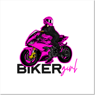 Girl bike pink rider Posters and Art